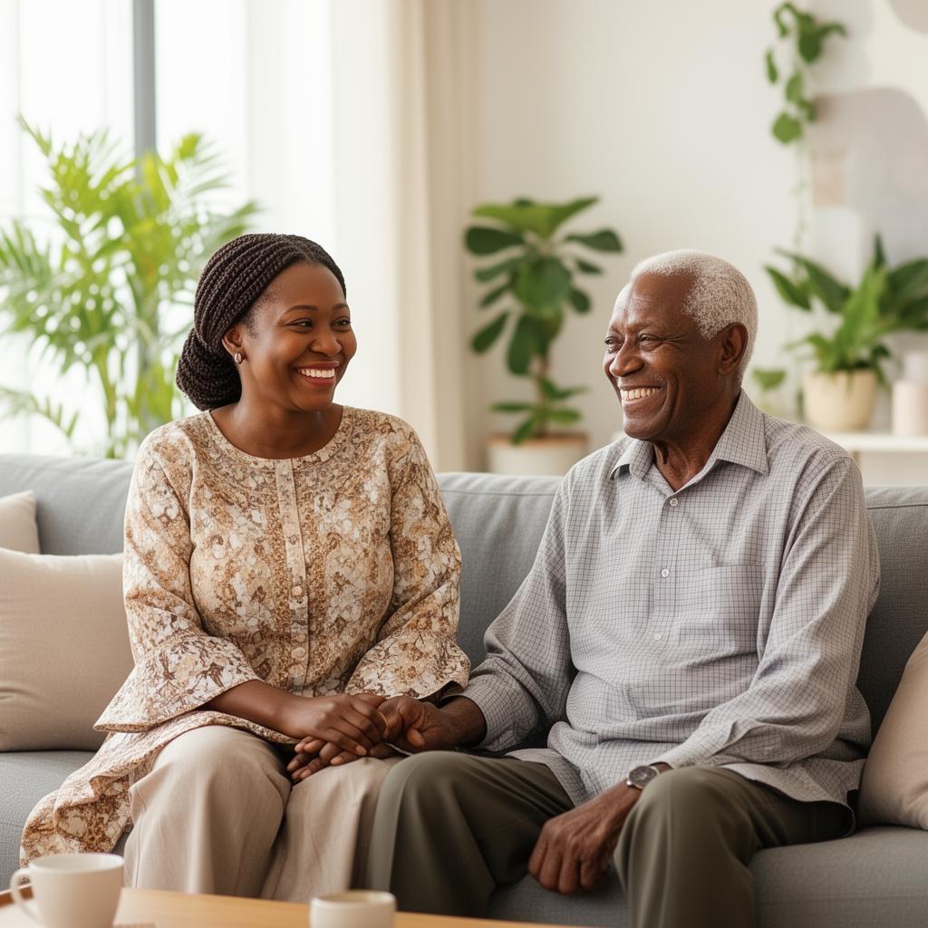 Elderly couple enjoying healthcare support