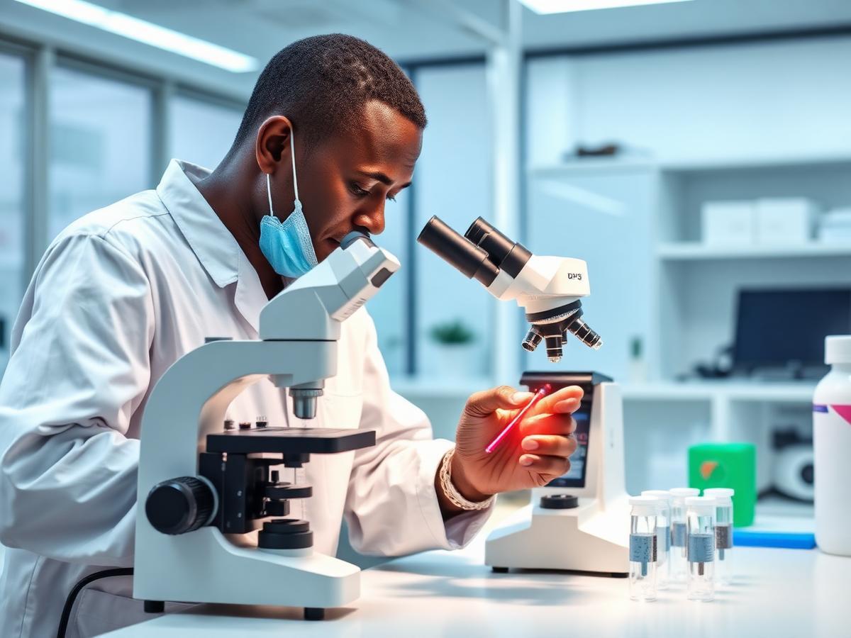 Lab test being conducted